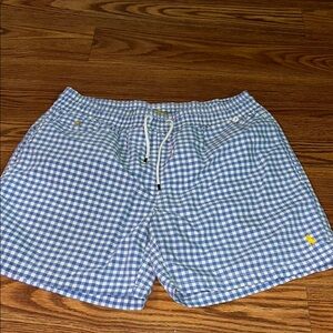 Polo‎ Ralph Lauren 5.75" Inseam Traveler Classic Gingham Pocket Swim Trunks Sz M
